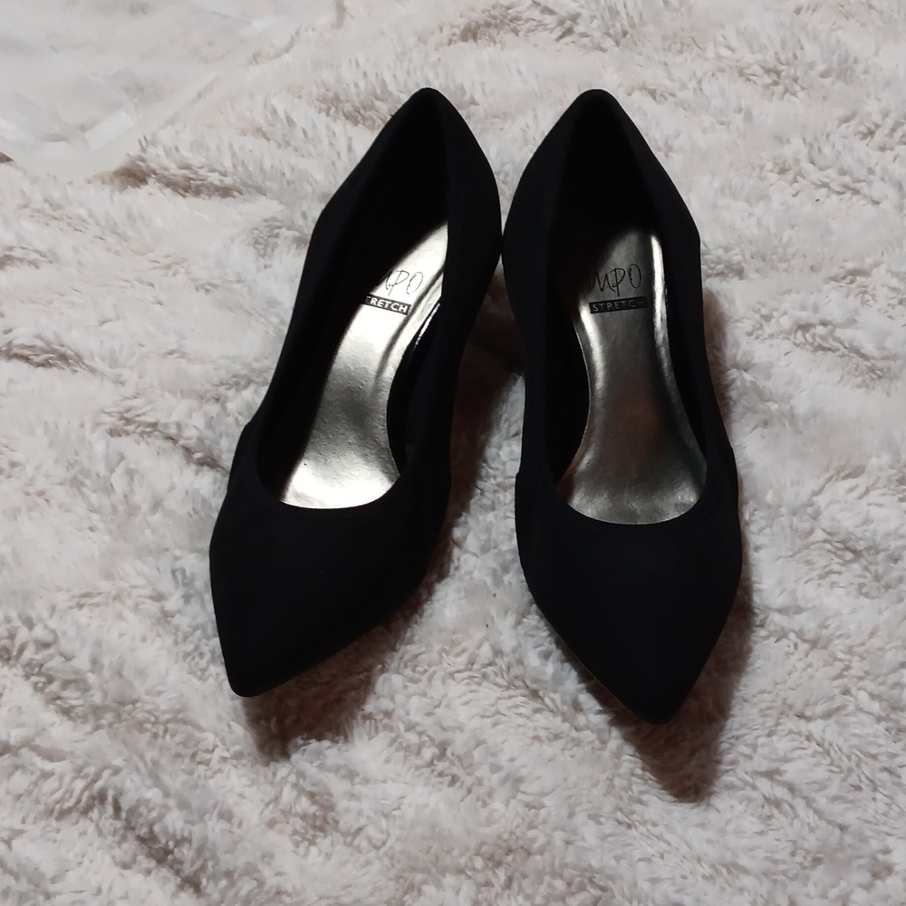 Black kitten heel